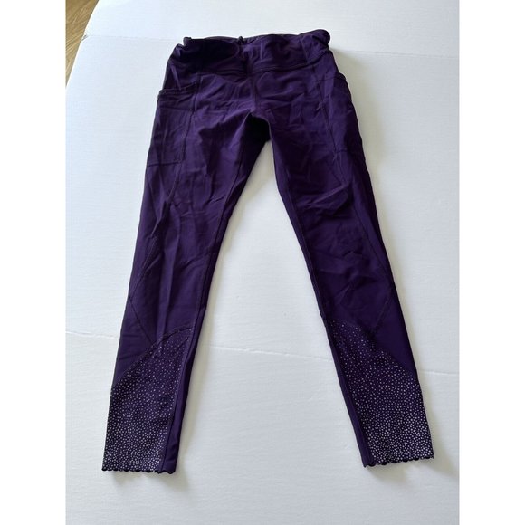 Lululemon 6 Tight Stuff Reflective Dots Scallop Ankle Purple - Picture 14 of 16